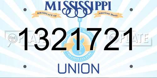 1321721 Mississippi License Plate