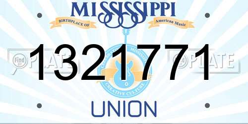 1321771 Mississippi License Plate