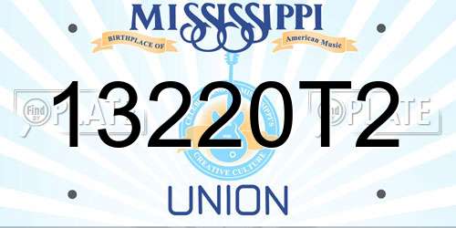 13220T2 Mississippi License Plate