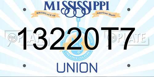 13220T7 Mississippi License Plate