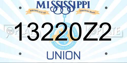 13220Z2 Mississippi License Plate