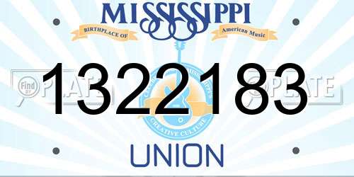 1322183 Mississippi License Plate