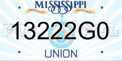 13222G0 Mississippi License Plate