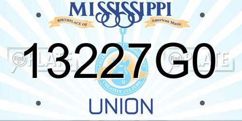 13227G0 Mississippi License Plate