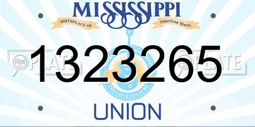 1323265 Mississippi License Plate