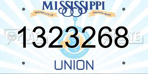 1323268 Mississippi License Plate