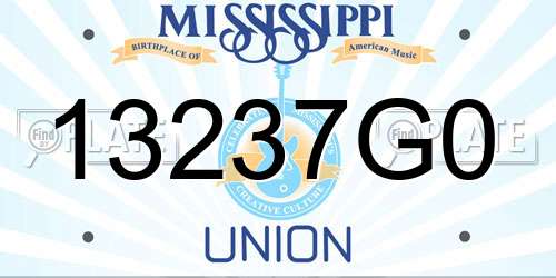 13237G0 Mississippi License Plate