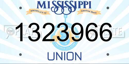 1323966 Mississippi License Plate