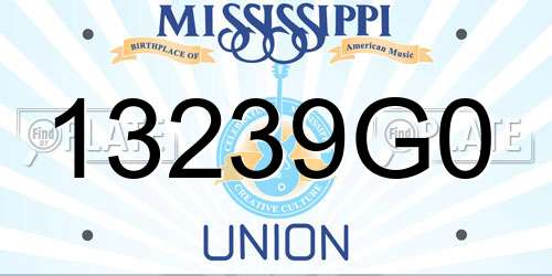 13239G0 Mississippi License Plate