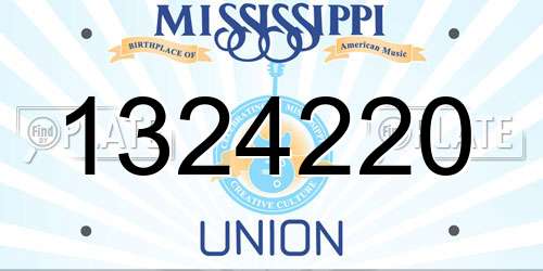 1324220 Mississippi License Plate