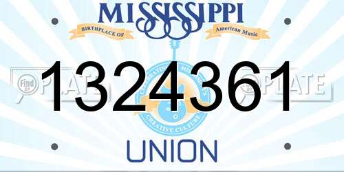 1324361 Mississippi License Plate