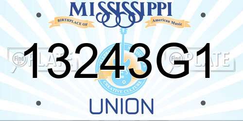 13243G1 Mississippi License Plate