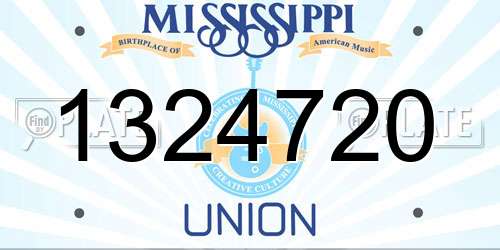 1324720 Mississippi License Plate