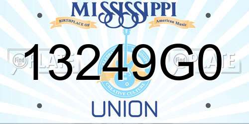 13249G0 Mississippi License Plate