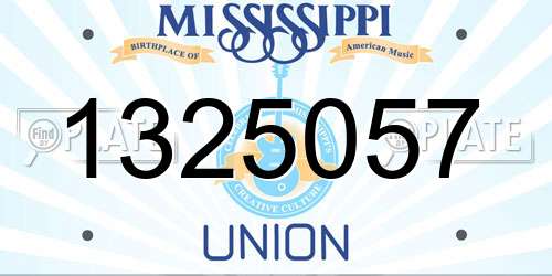 1325057 Mississippi License Plate