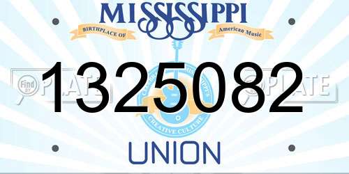 1325082 Mississippi License Plate
