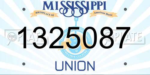 1325087 Mississippi License Plate