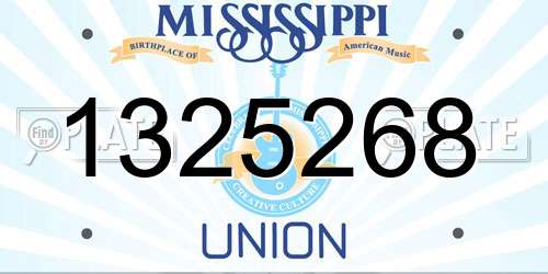 1325268 Mississippi License Plate