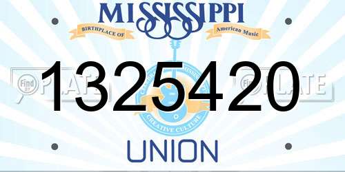 1325420 Mississippi License Plate