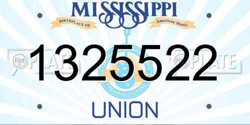 1325522 Mississippi License Plate
