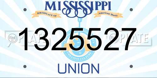 1325527 Mississippi License Plate