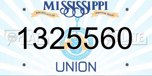 1325560 Mississippi License Plate