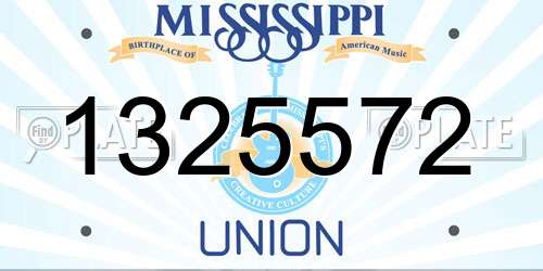1325572 Mississippi License Plate