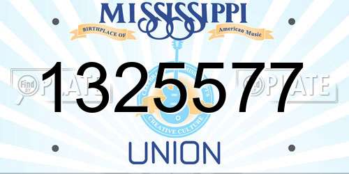 1325577 Mississippi License Plate