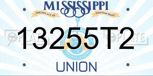 13255T2 Mississippi License Plate