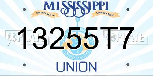 13255T7 Mississippi License Plate