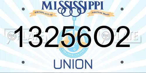 13256O2 Mississippi License Plate