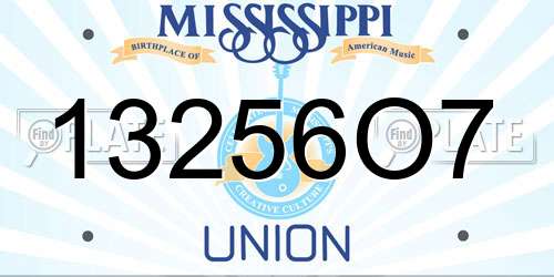 13256O7 Mississippi License Plate