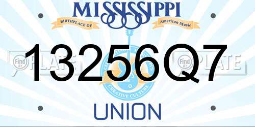 13256Q7 Mississippi License Plate