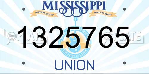 1325765 Mississippi License Plate