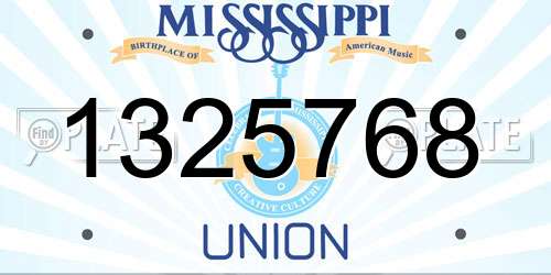 1325768 Mississippi License Plate