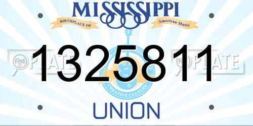 1325811 Mississippi License Plate