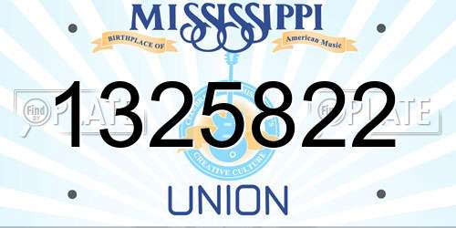 1325822 Mississippi License Plate