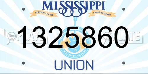 1325860 Mississippi License Plate