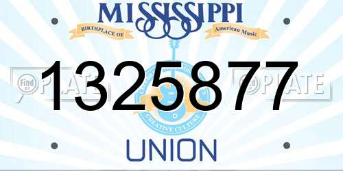 1325877 Mississippi License Plate