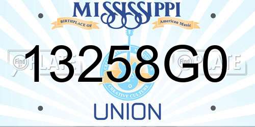 13258G0 Mississippi License Plate