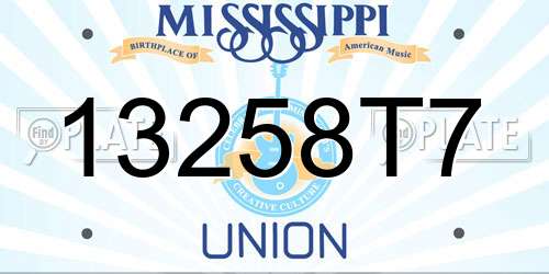 13258T7 Mississippi License Plate