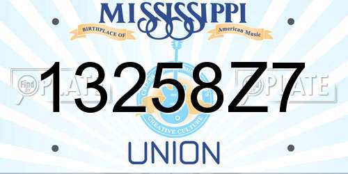 13258Z7 Mississippi License Plate