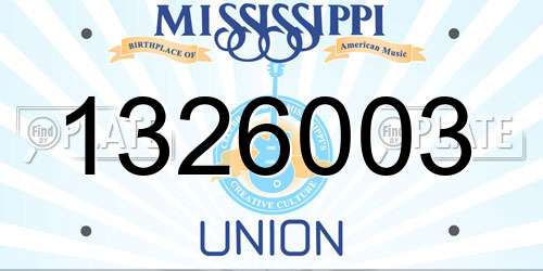 1326003 Mississippi License Plate