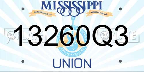 13260Q3 Mississippi License Plate