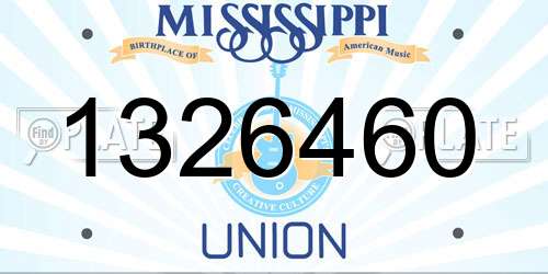 1326460 Mississippi License Plate