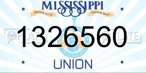 1326560 Mississippi License Plate