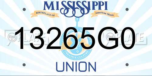 13265G0 Mississippi License Plate