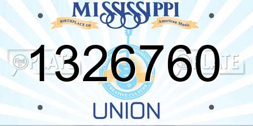 1326760 Mississippi License Plate
