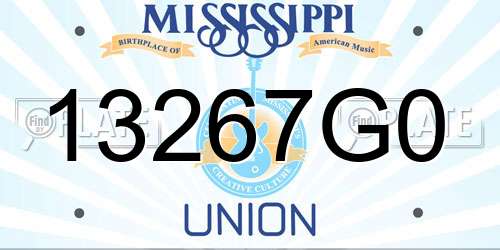 13267G0 Mississippi License Plate