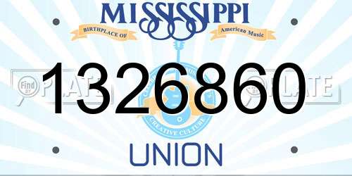 1326860 Mississippi License Plate